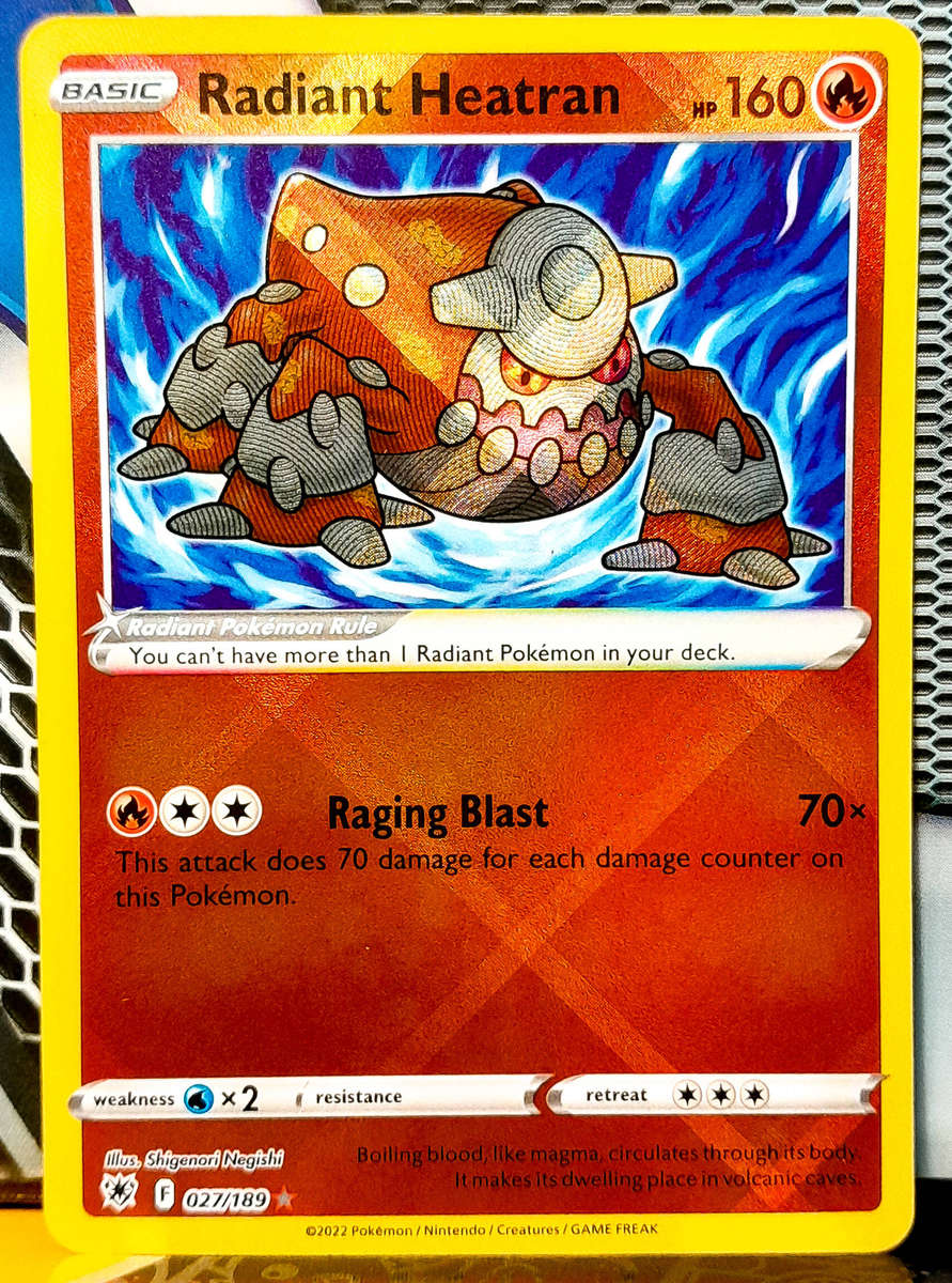 Pokemon Card - Radiant Heatran 027/189 - Textured Holofoil - Astral Radiance - NM