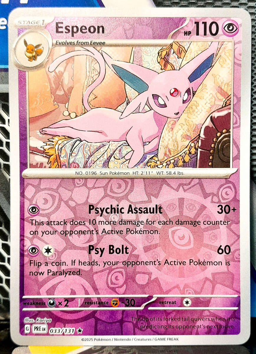 Pokemon Card - Espeon 033/131 - Reverse Holofoil RARE - Prismatic Evolutions NM