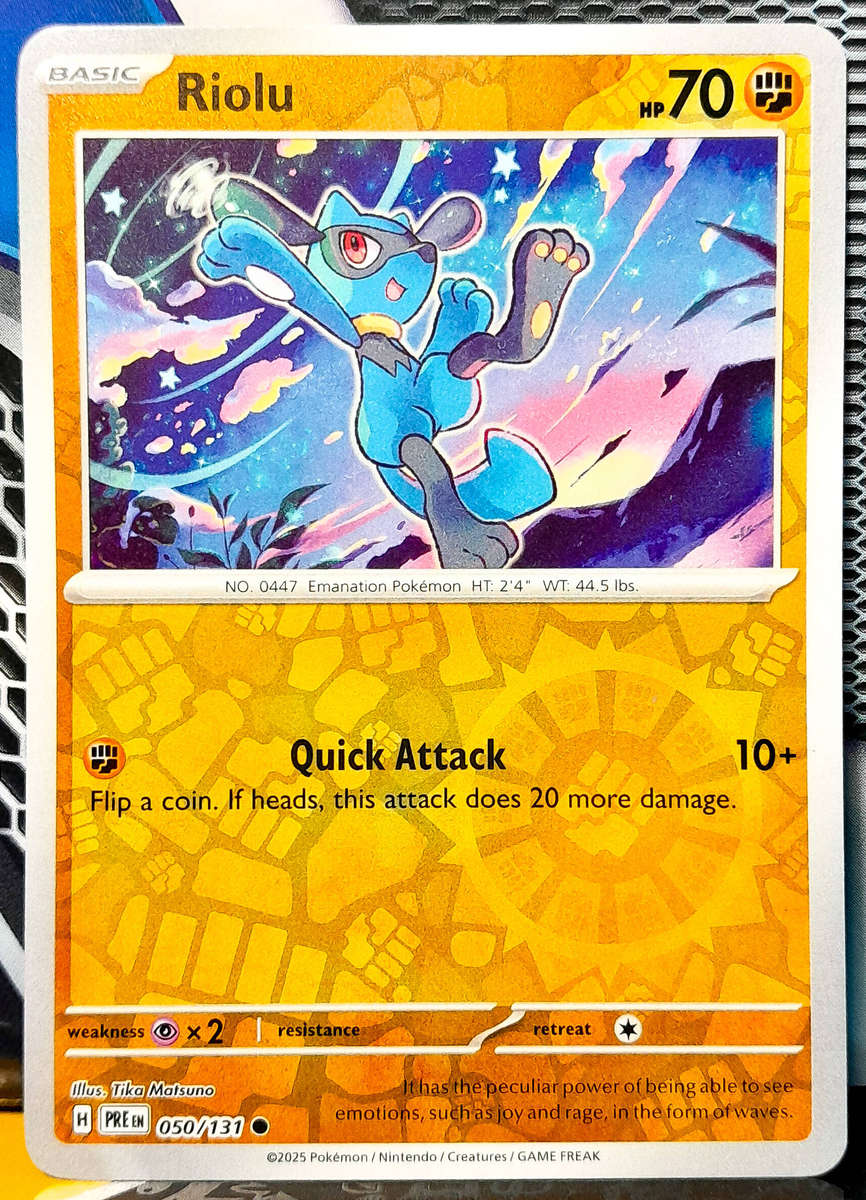 Pokemon Card - Riolu 050/131 - Reverse Holofoil - Prismatic Evolutions NM
