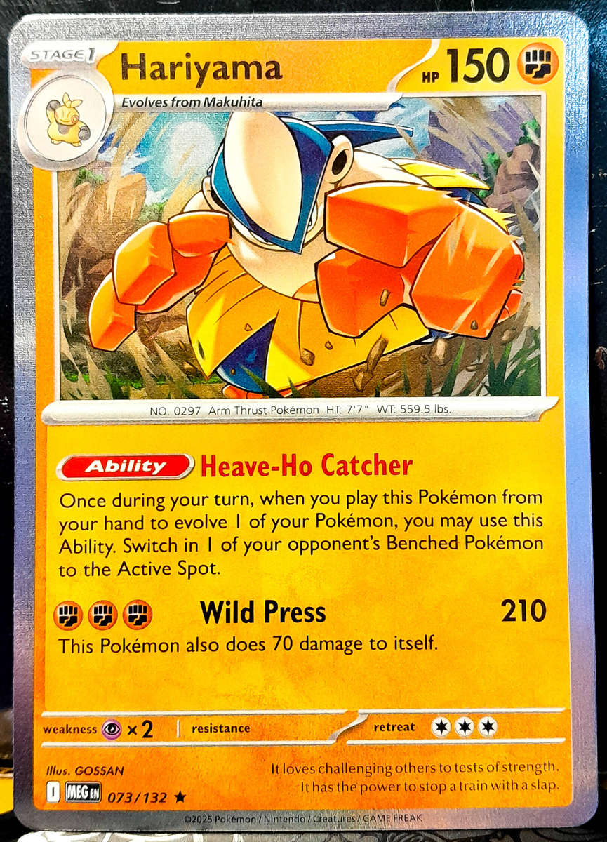 Pokemon Card - Hariyama 073/132 - Holo RARE - Mega Evolution - NM