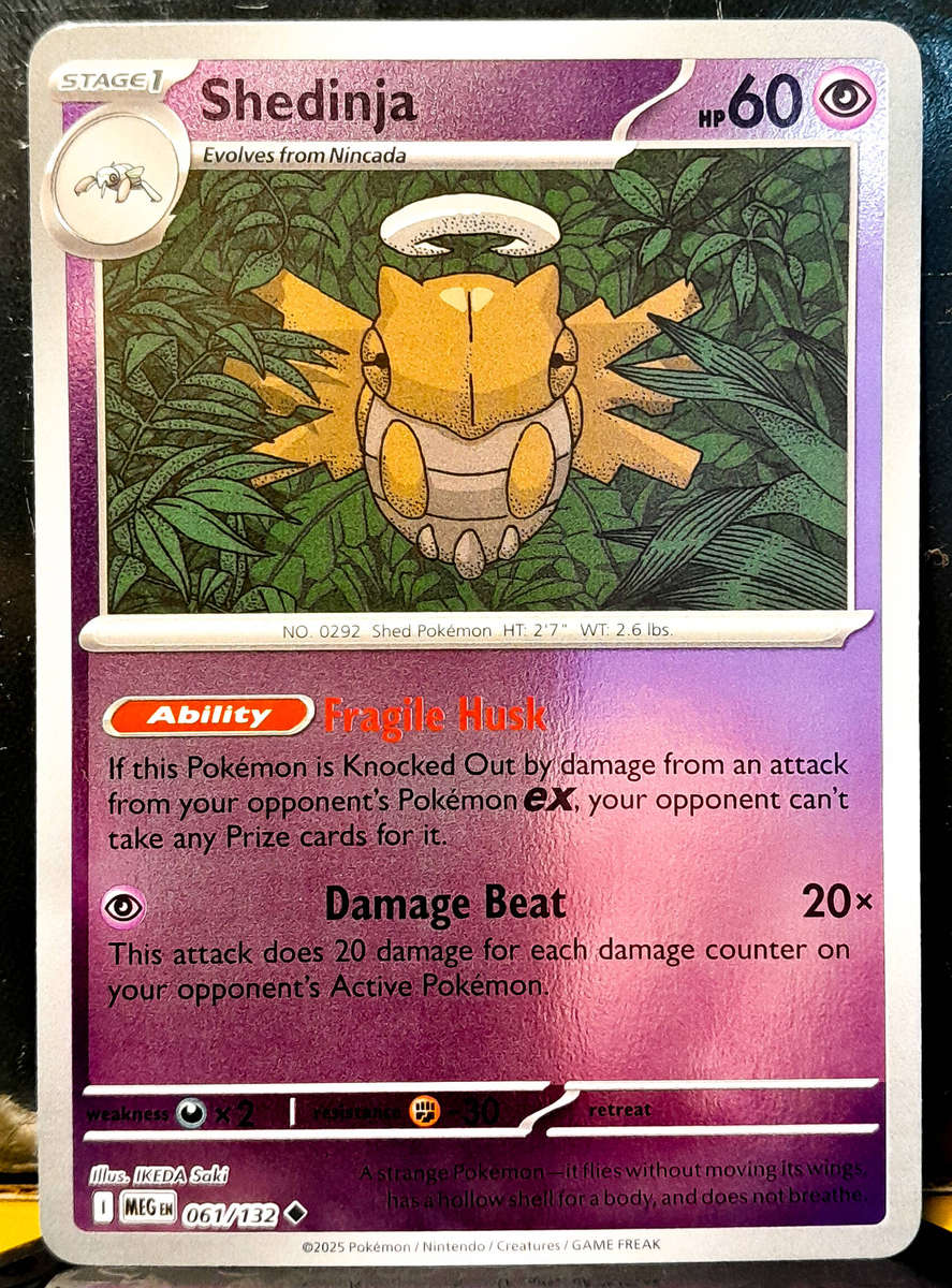 Pokemon Card - Shedinja 061/132 - Reverse Holofoil - Mega Evolution - NM