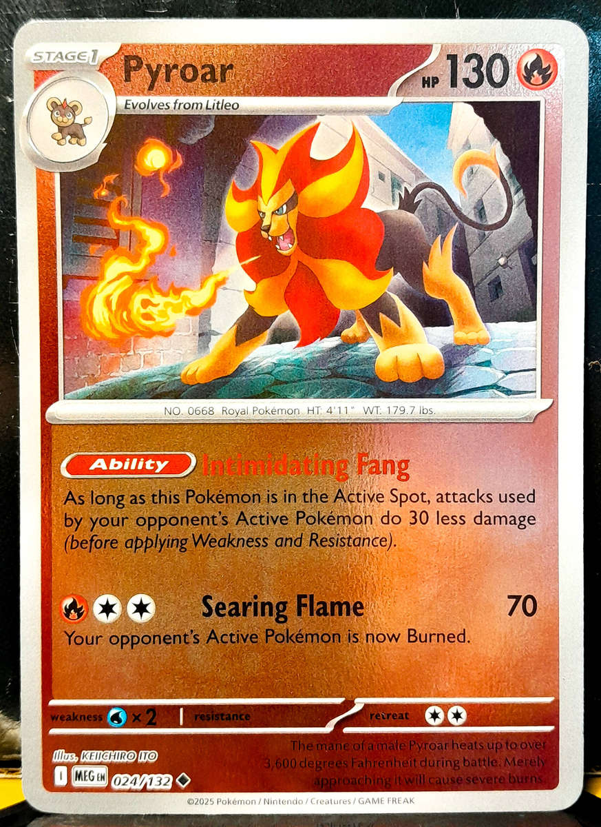 Pokemon Card - Pyroar 024/132 - Reverse Holofoil - Mega Evolution - NM