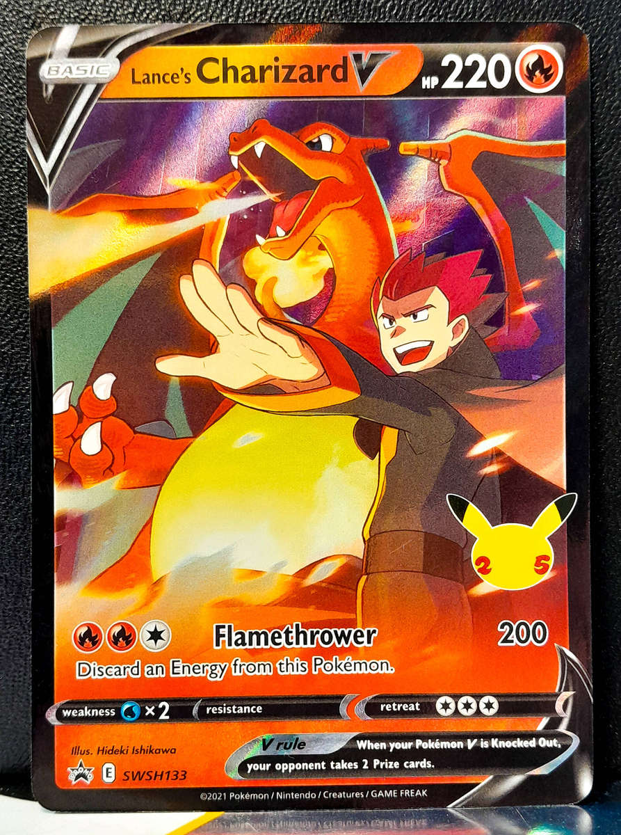 Pokemon Card - Lance's Charizard V SWSH133 - Holofoil - Celebrations 25th Anniversary - Promo - NM