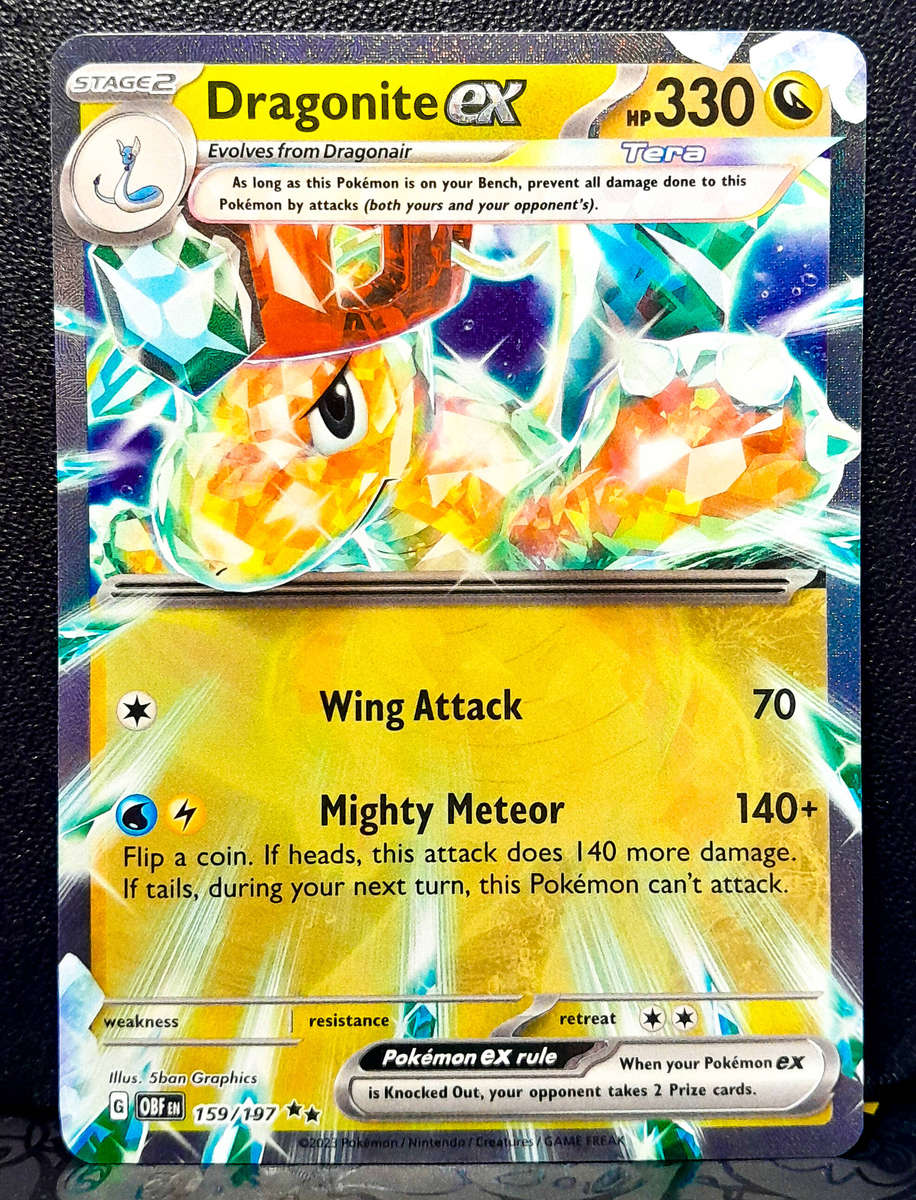 Pokemon Card - Dragonite 159/197 - Holofoil Double RARE - Obsidian Flames