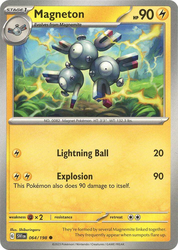 Pokemon Cards - Magneton 064/198 - Common - Scarlet & Violet Base Set - NM
