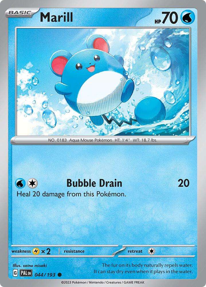 Pokemon Card - Marill 044/193 - Common - Paldea Evolved NM