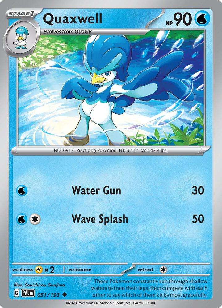 Pokemon Card - Quaxwell 051/193 - Uncommon - Paldea Evolved NM