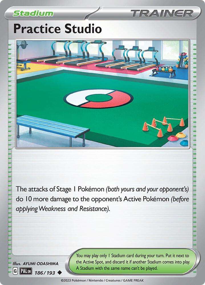 Pokemon Card - Practice Studio 186/193 - Stadium Trainer - Paldea Evolved NM