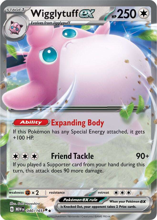 Pokemon Card - Wigglytuff EX 040/165 - Holofoil Double Rare -  Scarlet and Violet 151