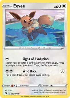 Pokemon Card - Eevee 052/072 - Common - Shining Fates - NM