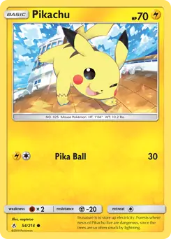 Pokemon Card - Pikachu 54/214 - Common - Unbroken Bonds - LP