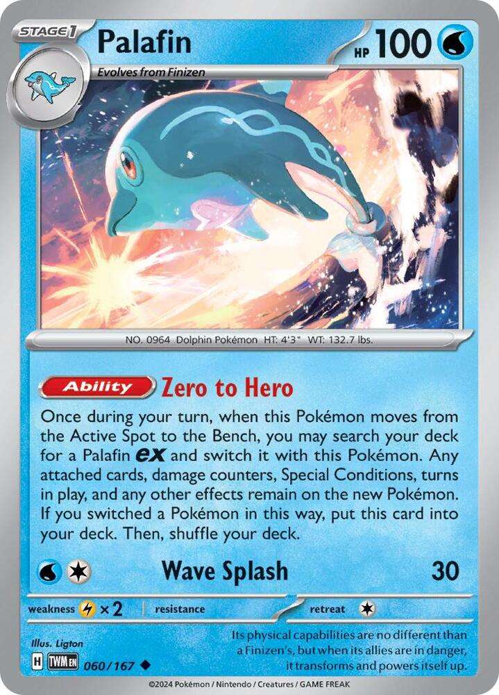 Pokemon Cards - Palafin 060/167 - Uncommon - Twighlight Masquerade (NM)