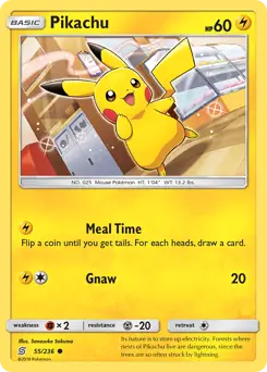 Pokemon Card - Pikachu 55/236 - Common - Unified Minds - NM