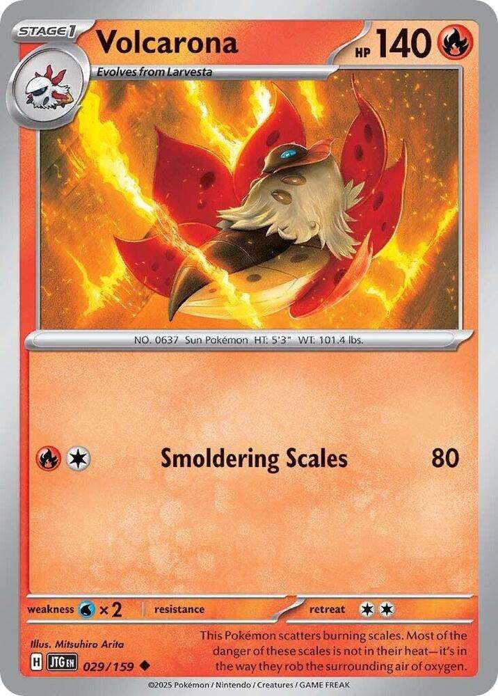 Pokemon Card - Volcarona - 029/159 - Uncommon - Journey Together - NM