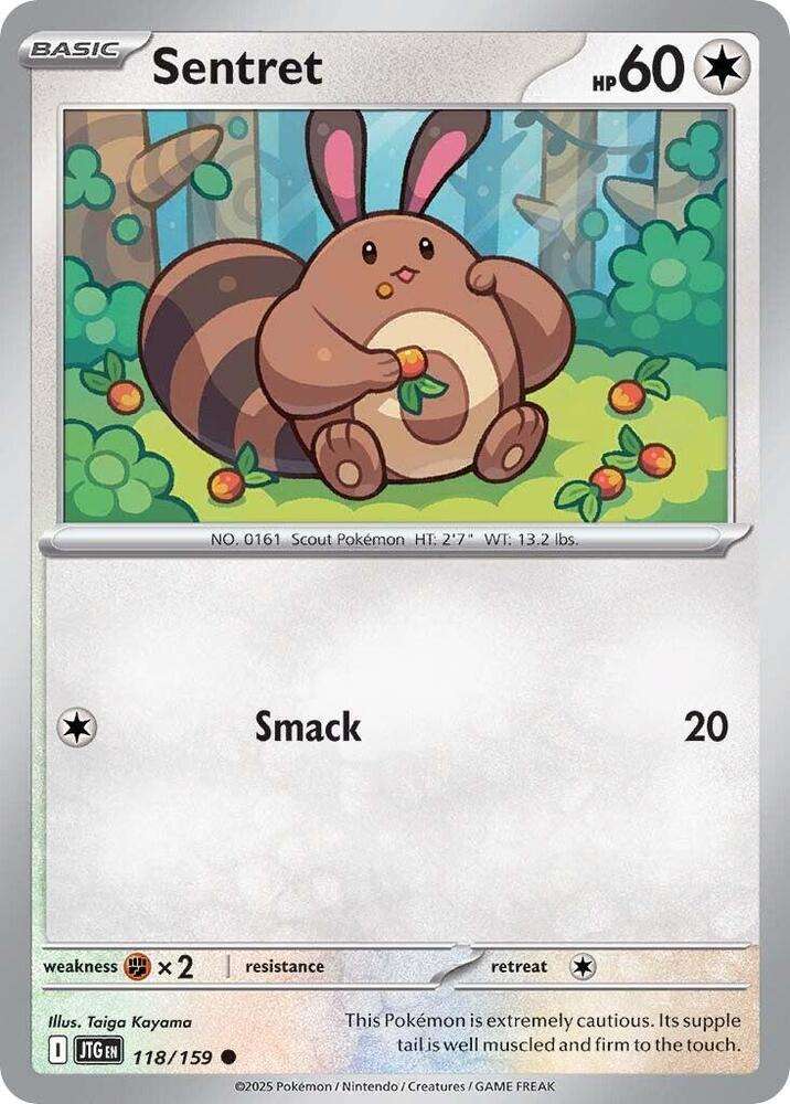 Pokemon Card - Sentret 118/159 - Common - Journey Together - NM