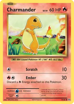 Pokemon Card - Charmander 9/108 - Common - XY Evolutions - NM