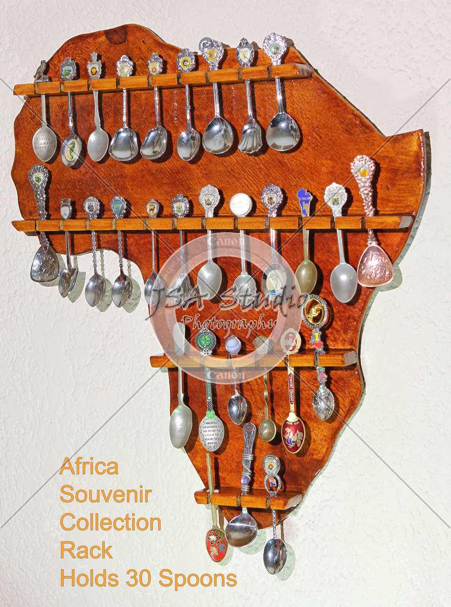 Wooden Africa Souvenir Spoon Rack