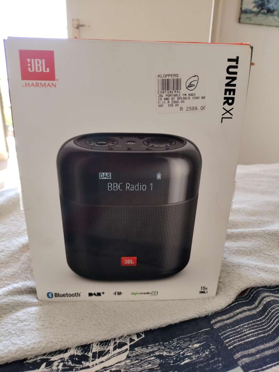 JBL Portable FM Radio and Bluetooth Speaker in Box