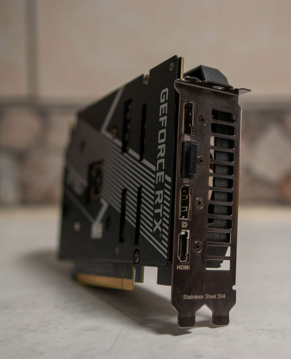 The compact ASUS DUAL GeForce RTX 3060 Ti V2 MINI OC Edition 8GB