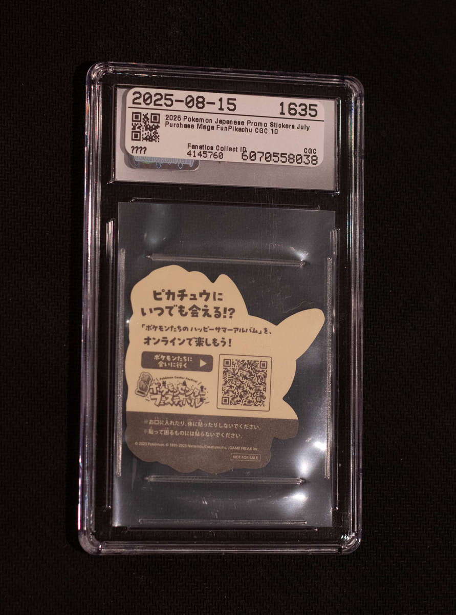 2025 Pokemon Japanese Promo Stickers July Purchase Mega Fun Pikachu CGC 10