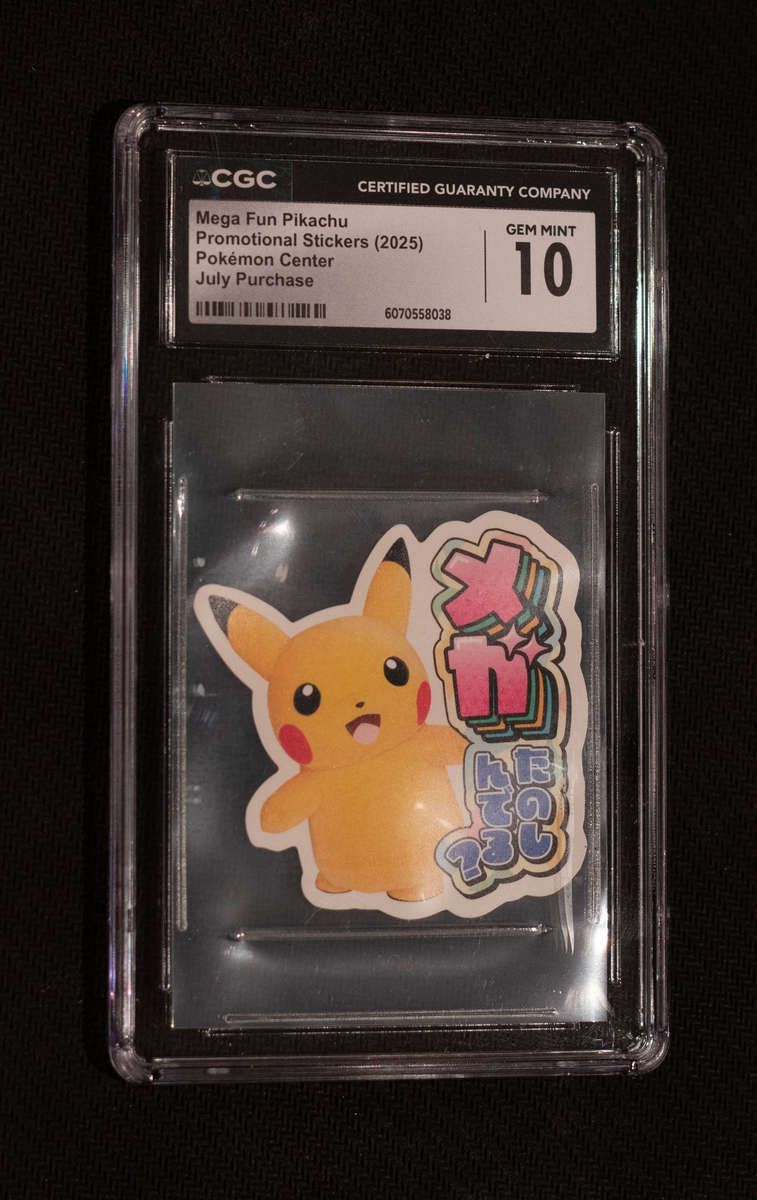 2025 Pokemon Japanese Promo Stickers July Purchase Mega Fun Pikachu CGC 10
