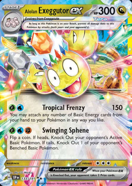 Pokemon Cards - Alolan Exeggutor ex 133/191 Holofoil