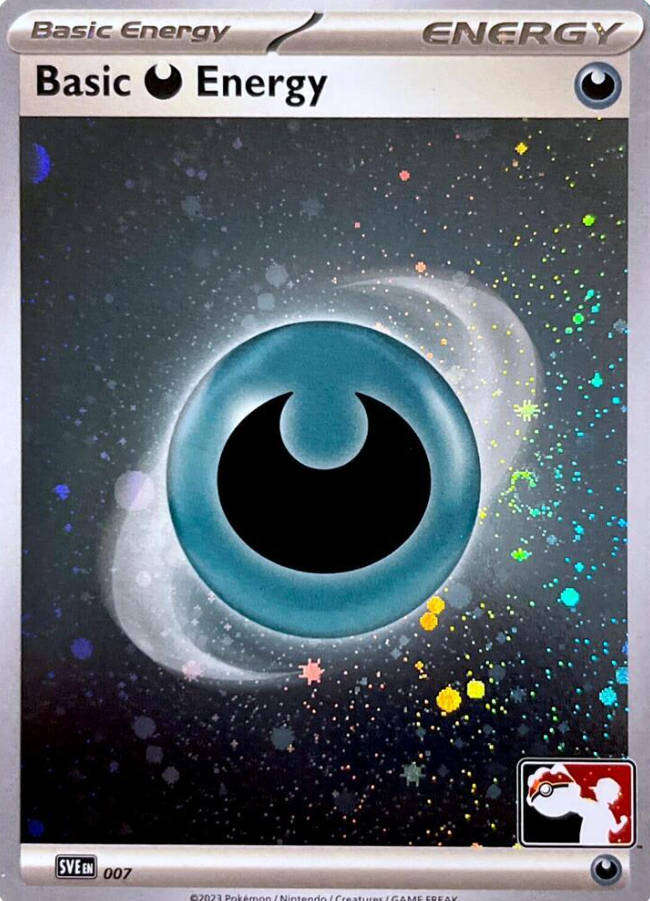 Pokemon Cards - Basic Darkness Energy 007  Prize Pack Series Three Cosmos Holo