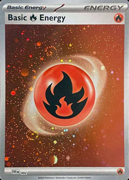 Pokemon Cards - Basic Fire Energy 002 (Cosmos Holo)