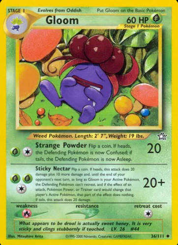 Pokemon Cards - Gloom 36/111 Moderately Played