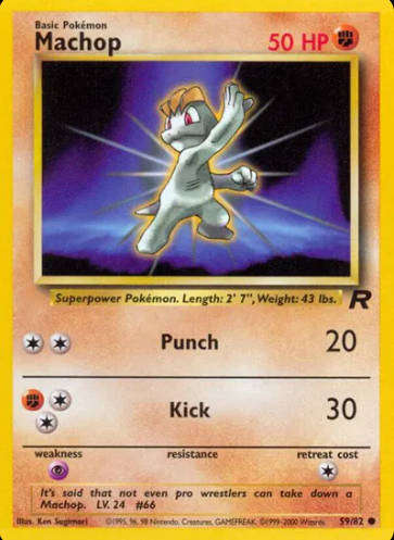 Pokemon Cards - Machop 59/82 Moderately Played