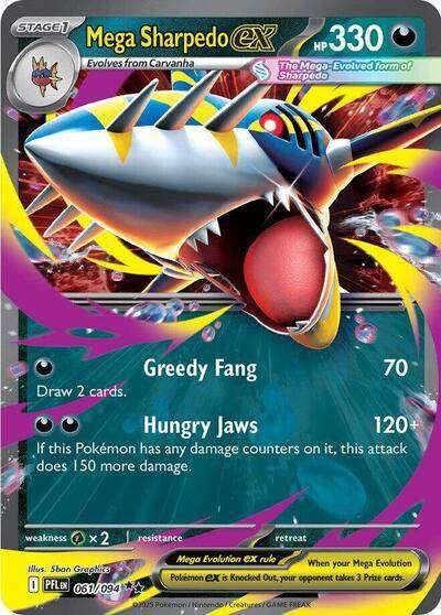 Pokemon Cards - Mega Sharpedo ex 061/094 Holofoil