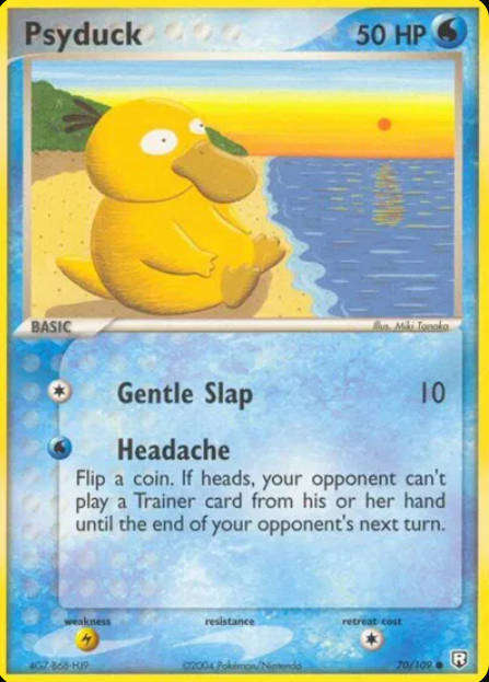 Pokemon Cards - Psyduck 70/109 Moderately Played