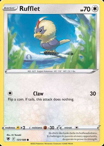 Pokemon Cards - Rufflet 131/189 Moderately Played