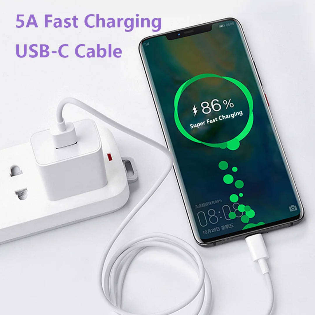 5 Amp Charge and Data USB to C-Type Cable - 6 Units