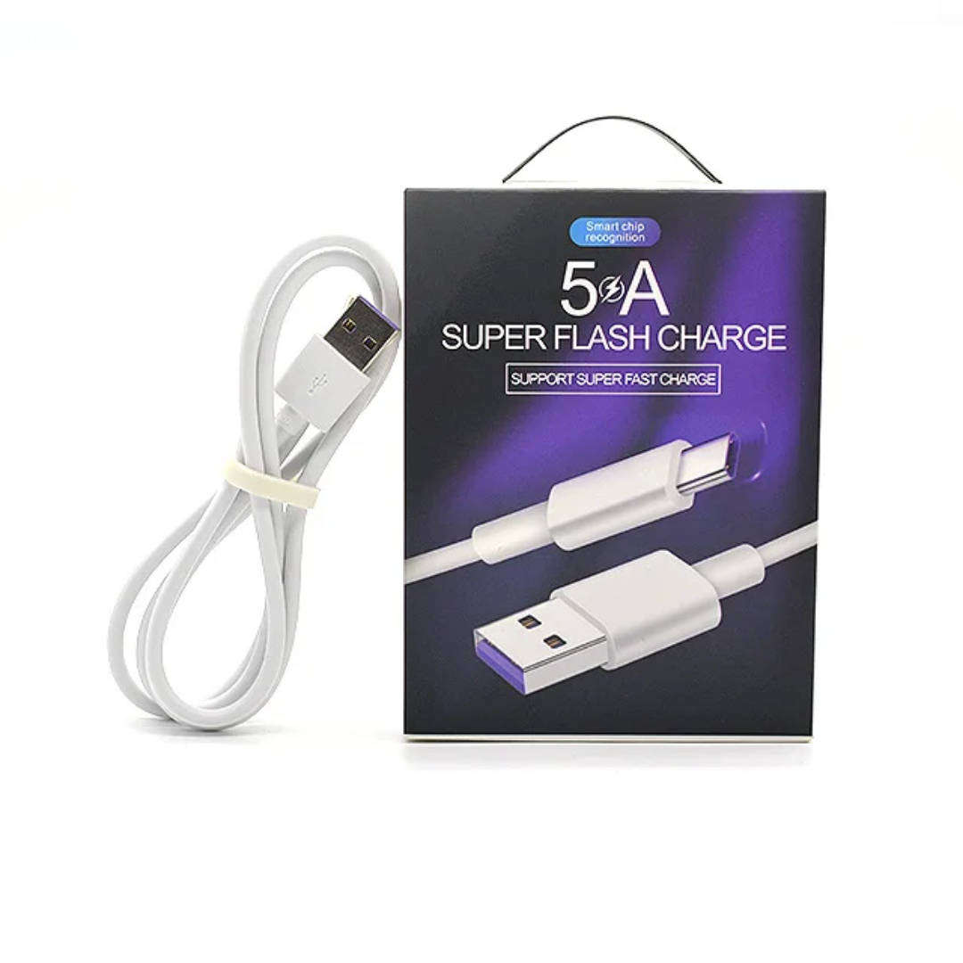 5 Amp Charge and Data USB to C-Type Cable - 6 Units