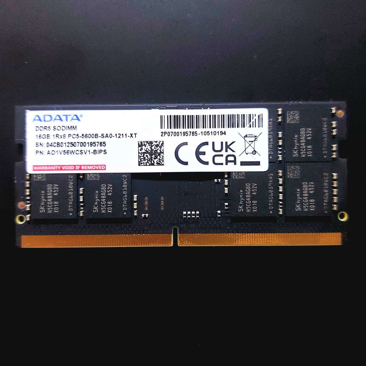 ADATA 16GB 5600MHz DDR5 ECC SO-DIMM