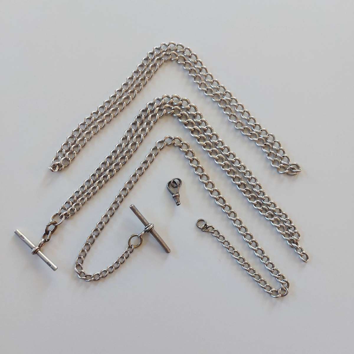 Sterling Silver Pocket Watch Chain x 2 YEAR 1890's