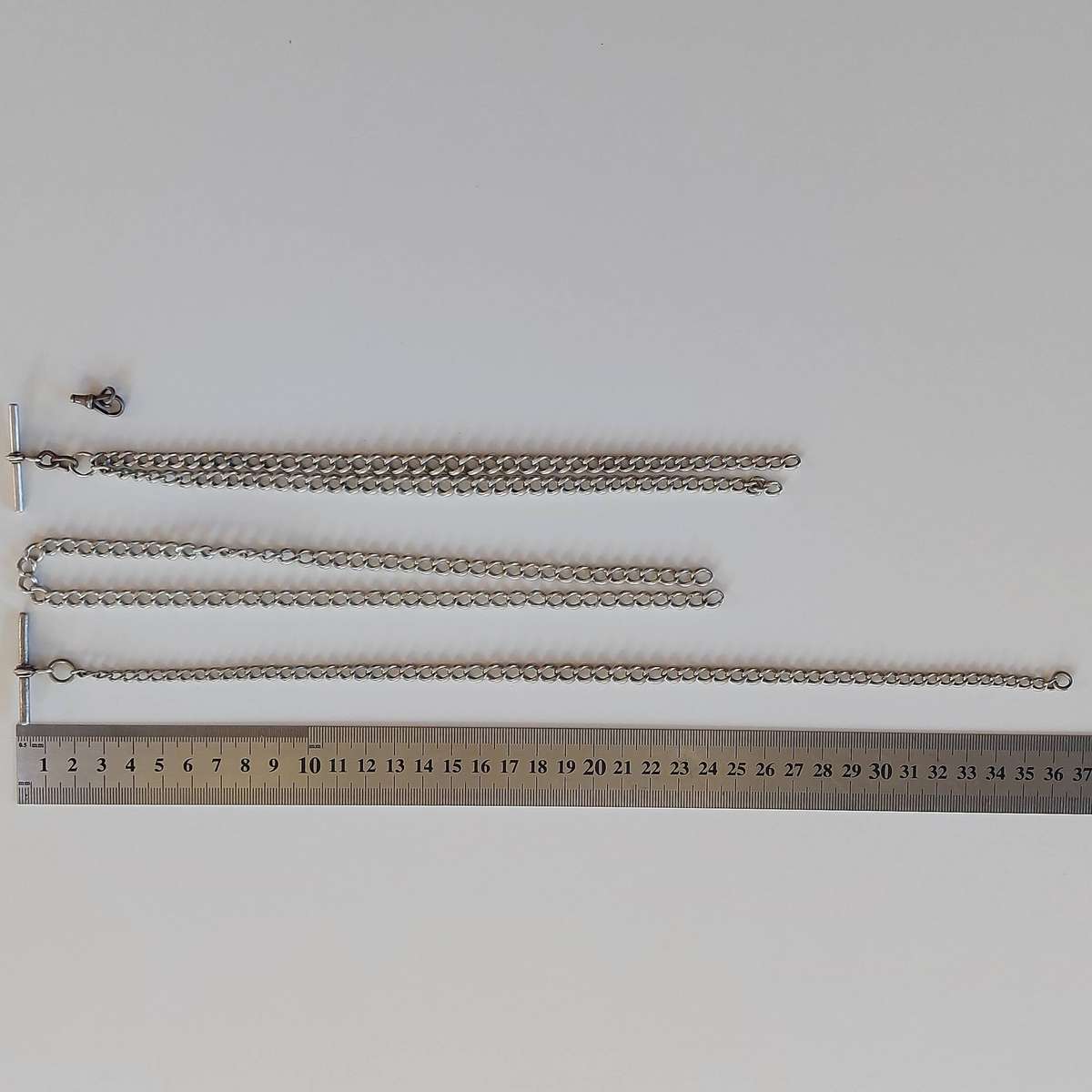 Sterling Silver Pocket Watch Chain x 2 YEAR 1890's