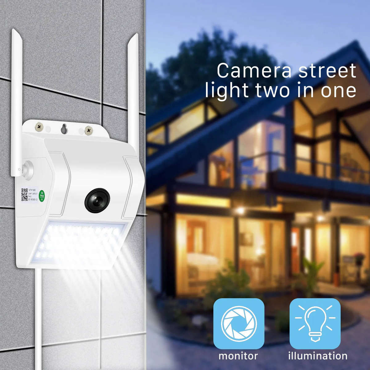 Outdoor Wall Light with Wifi Spy Camera