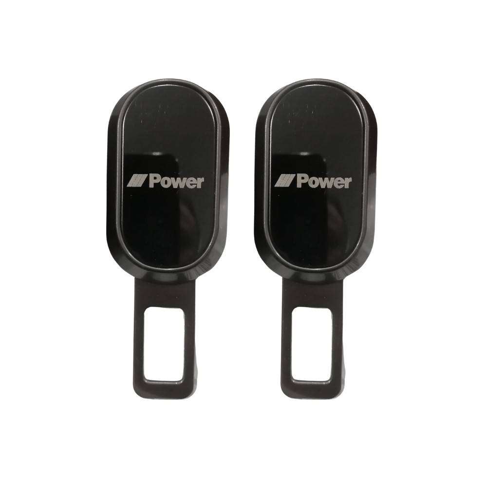 Set of 2 - M POWER Car Seat Belt Buckle Extender Clips Alarm Stopper