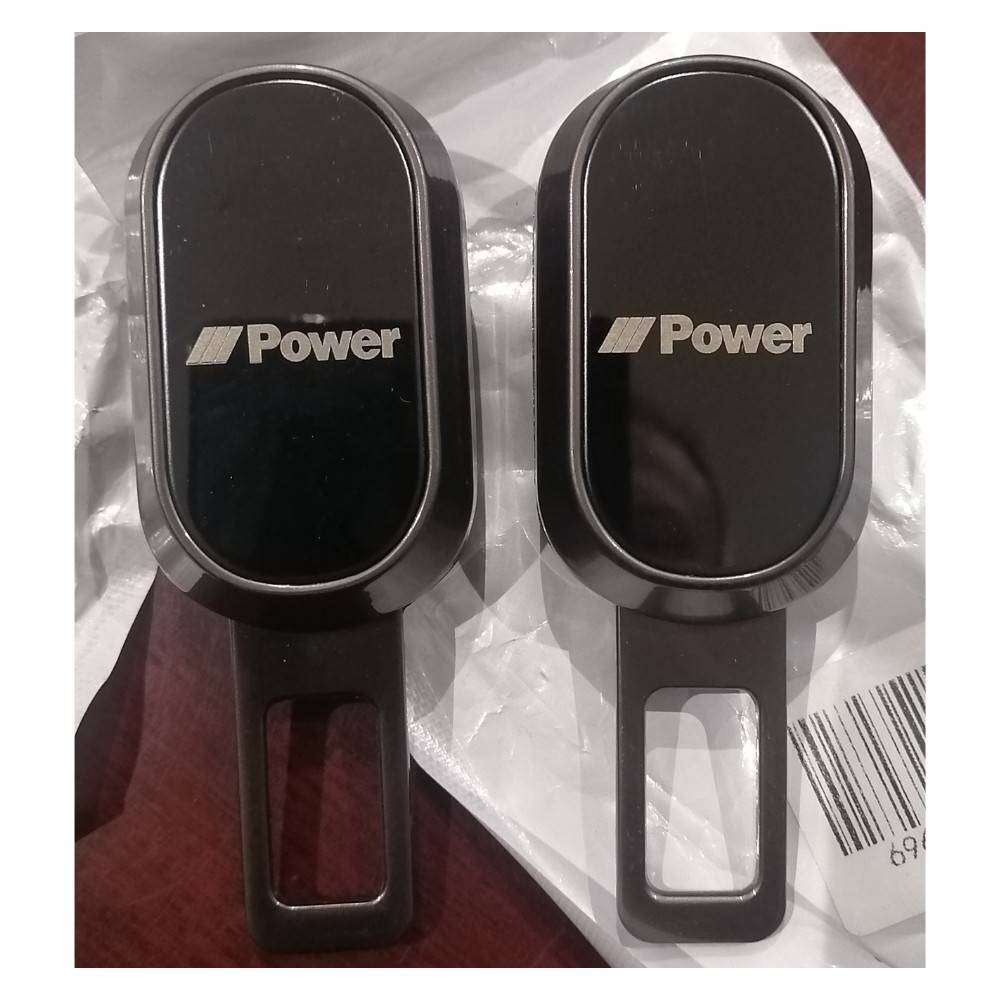 Set of 2 - M POWER Car Seat Belt Buckle Extender Clips Alarm Stopper