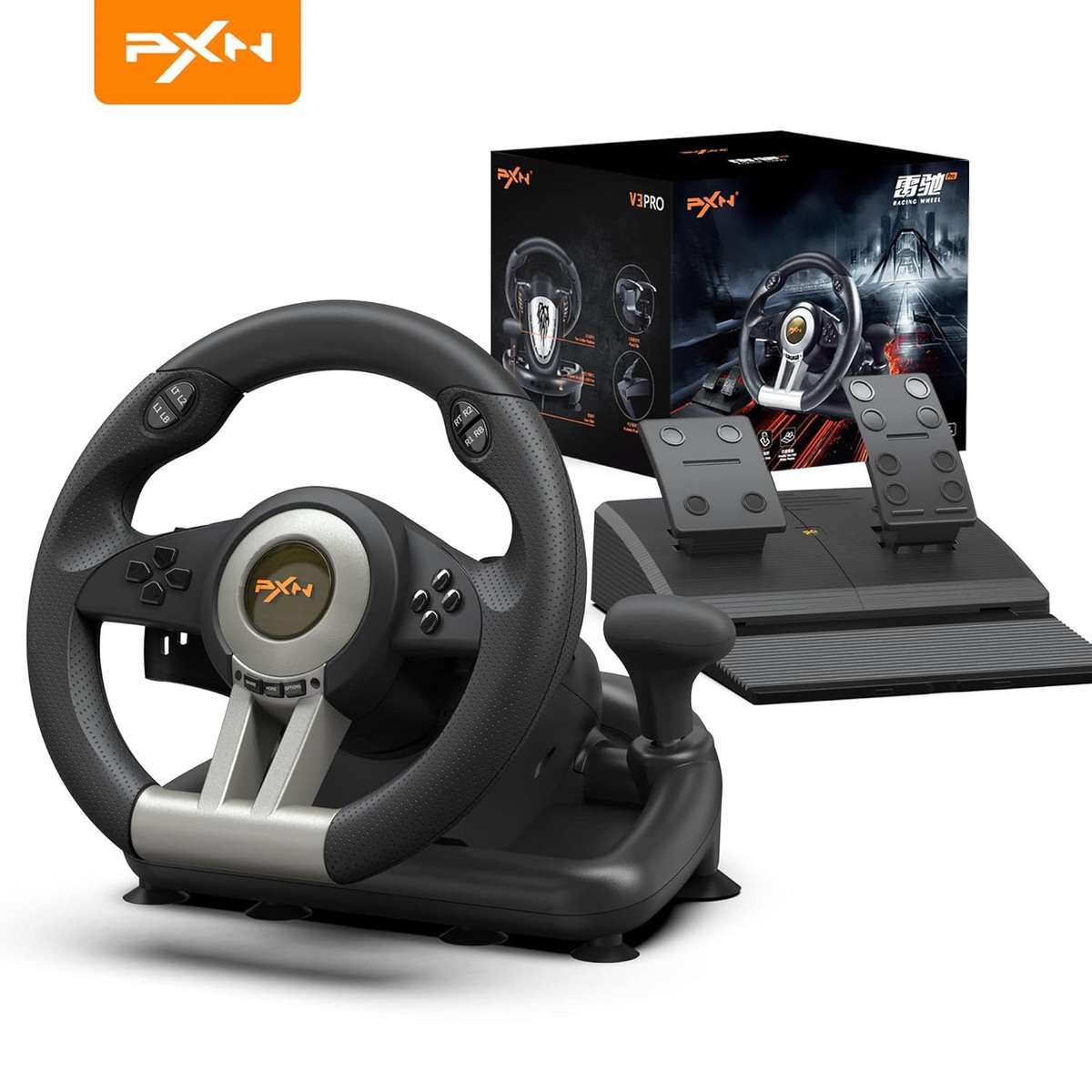 PXN V3 Pro Steering Wheel for PC/PS3/PS4 and Xbox