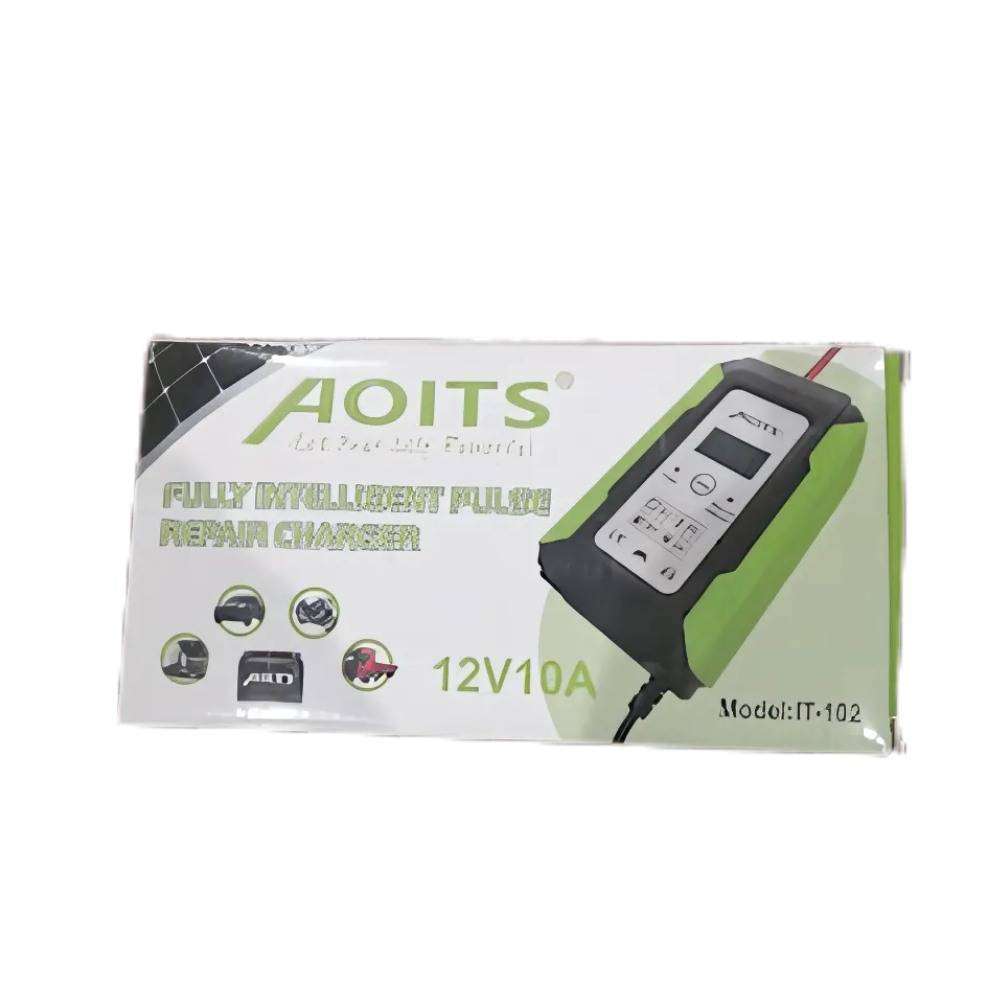 12V 10A Intelligent Pulse Battery Charger with LCD Display AOITS IT-102