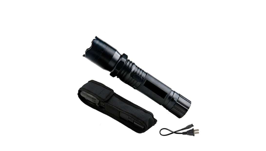 Self Defensive Flashlight With Stun Gun