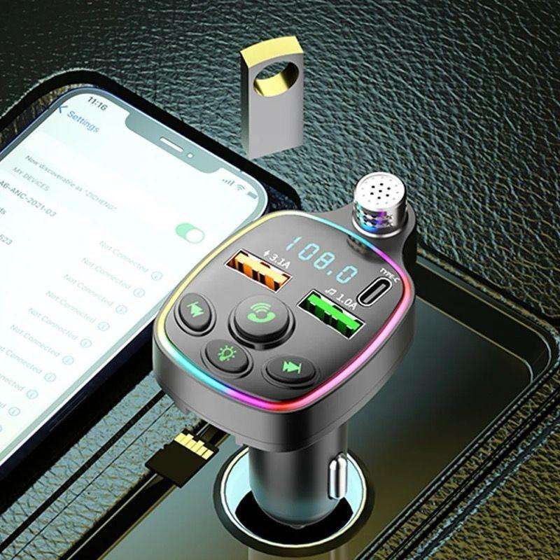 Car Fm Transmitter Bluetooth Mp3 Player Qc3.0 Pd Car Charger
