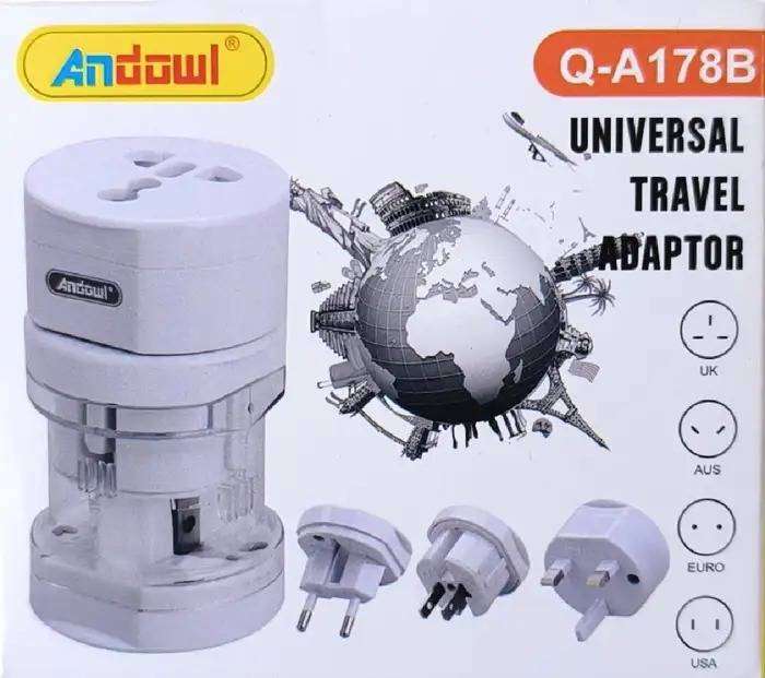 Andowl Q-A178B Universal Multi Connector Travel Adapter (Pack of 2)