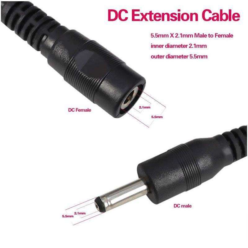 30m DC Black Power Extension Cable