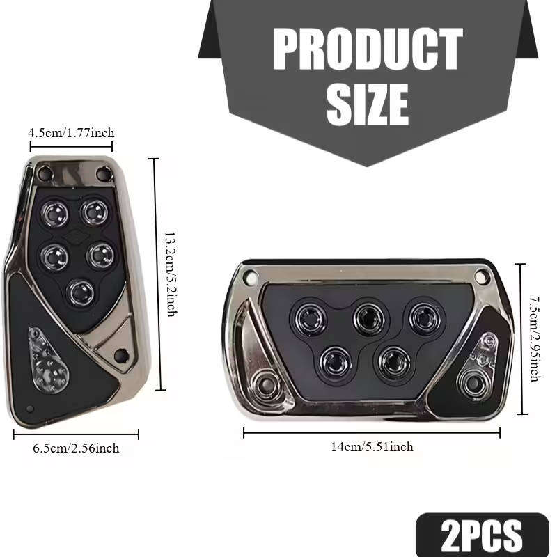 Universal Anti-Slip Car Pedal Covers - Waterproof, Durable Aluminum Alloy - Fits Most Vehicles
