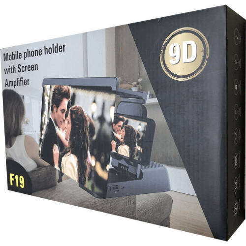 Screen Magnifier Mobile Phone Holder with Screen Amplifier 9D In Black Color F19