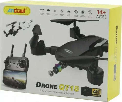 Q718 Andowl Drone 2.4Hz Folding Arms 6 Axis Gyroscope 4K Camera Remote Control & Mobile Connectivity